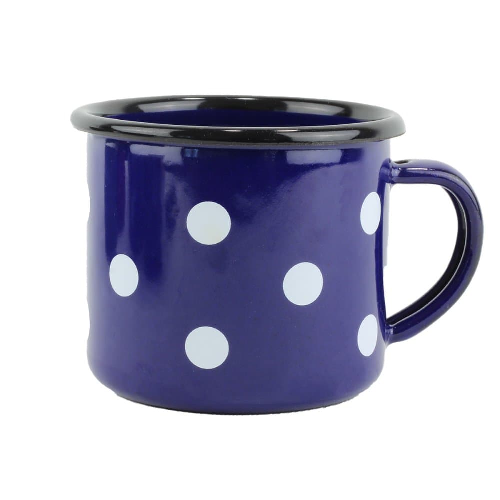 BELIS Smaltovaný hrnek ø 8 cm - 0.35 l modrý - PUNTÍK MODRÝ | BELIS - 11008-009DAE04