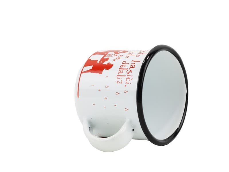 BELIS Smaltovaný hrnek ø 8 cm - 0.35 l bílý "hasiči/co jste hasiči" v krabičce - ČESKÝ PLECHÁČEK - 11008-039ODM04 - náhled 2