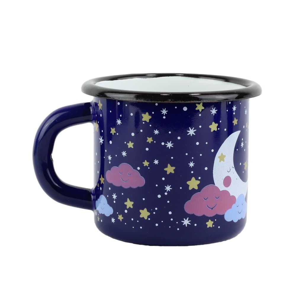 BELIS Smaltovaný hrnek ø 7 cm - 0.25 l tmavě modrý "mráček" - ČESKÝ PLECHÁČEK | RADOST enamel - 11107-098MAM04