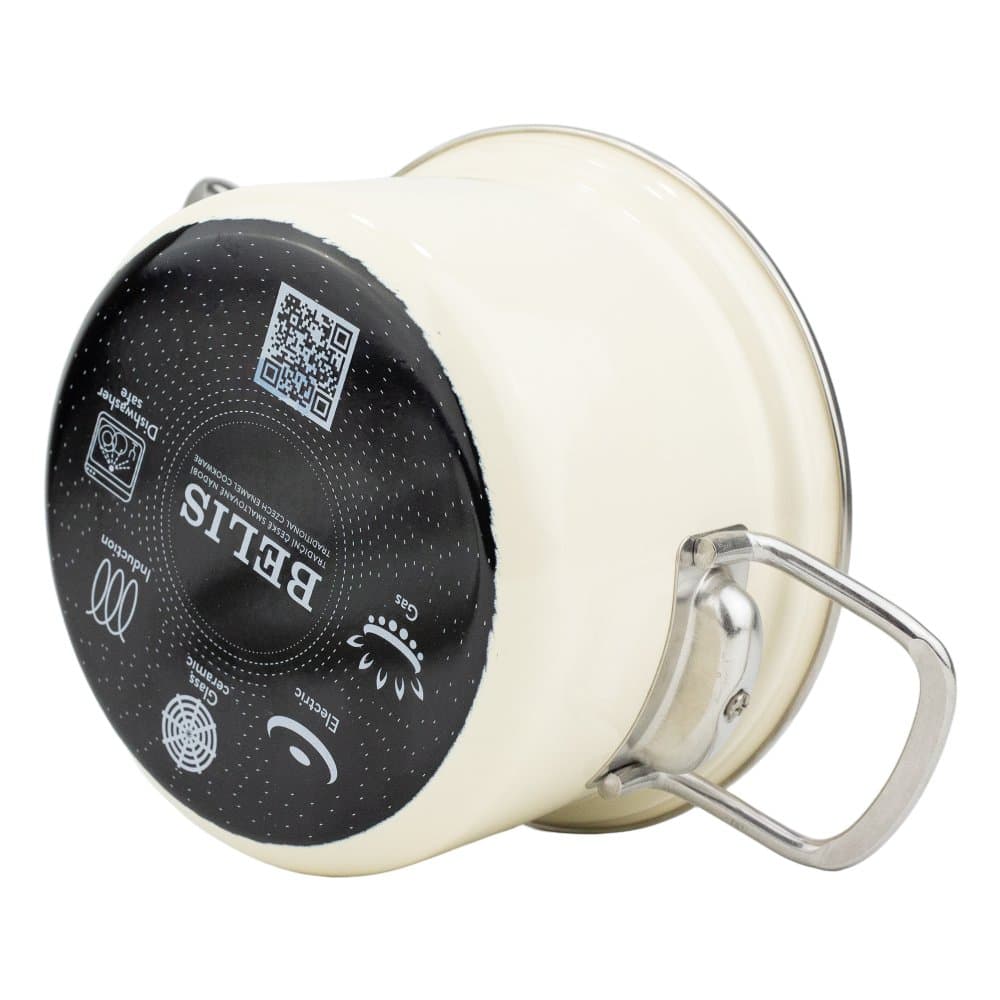 BELIS Smaltovaný hrnec se skleněnou poklicí ø 16 cm - 2 l - ECO CERAMIC krémový | BELIS - 41516-099DD8N3 - náhled 3