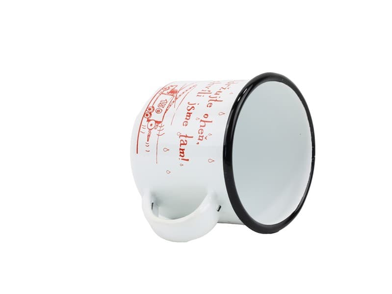 BELIS Smaltovaný hrnek ø 8 cm - 0.35 l bílý "hasiči/oheň" v krabičce - ČESKÝ PLECHÁČEK - 11008-039OEM04 - náhled 2