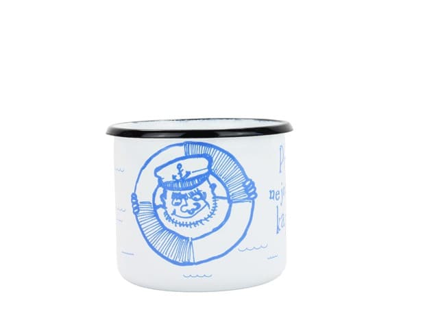 BELIS Smaltovaný hrnek ø 8 cm - 0.35 l bílý "nejožralejší kapitán" v krabičce - ČESKÝ PLECHÁČEK - 11008-039RHM04 - náhled 3