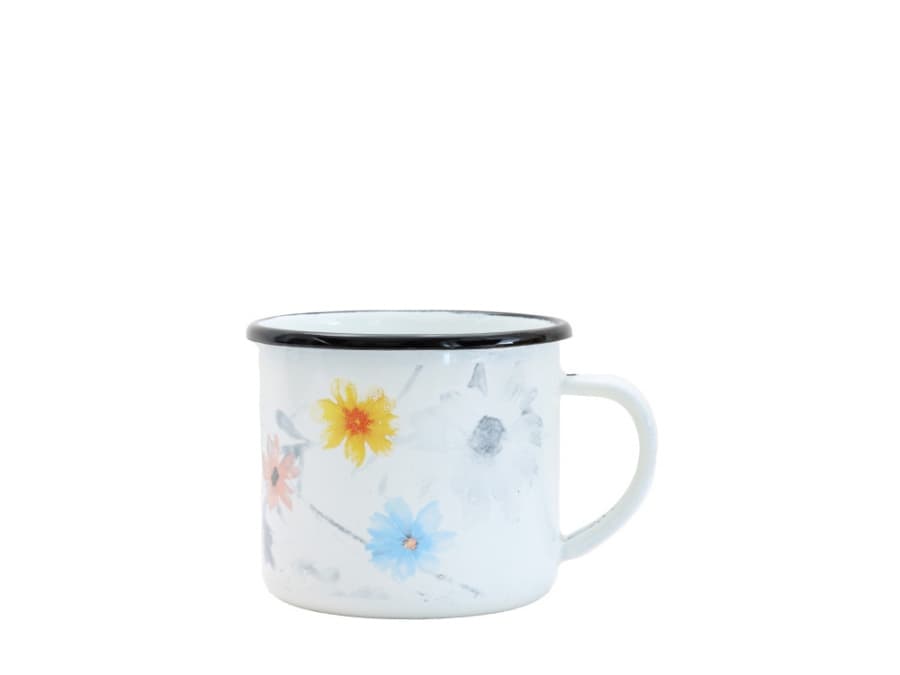 BELIS Smaltovaný hrnek ø 8 cm - 0.35 l bílý - MEADOW - 11008-039DC404