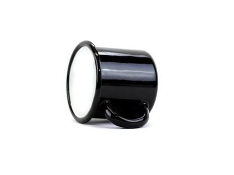 Novomoskovskaya posuda Smaltovaný hrnek ø 8 cm - 0.35 l černo bílý - 00000-0000098B - náhled 2