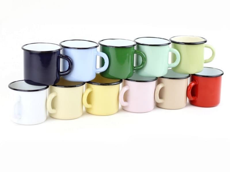 Novomoskovskaya posuda Smaltovaný hrnek ø 8 cm - 0.35 l černo bílý - 00000-0000098B - náhled 3
