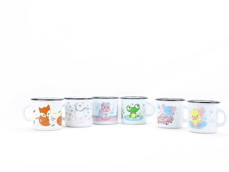 BELIS Smaltovaný hrnek ø 8 cm - 0.35 l bílý "sloník" - ČESKÝ PLECHÁČEK | RADOST enamel - 11108-039DP304 - náhled 4
