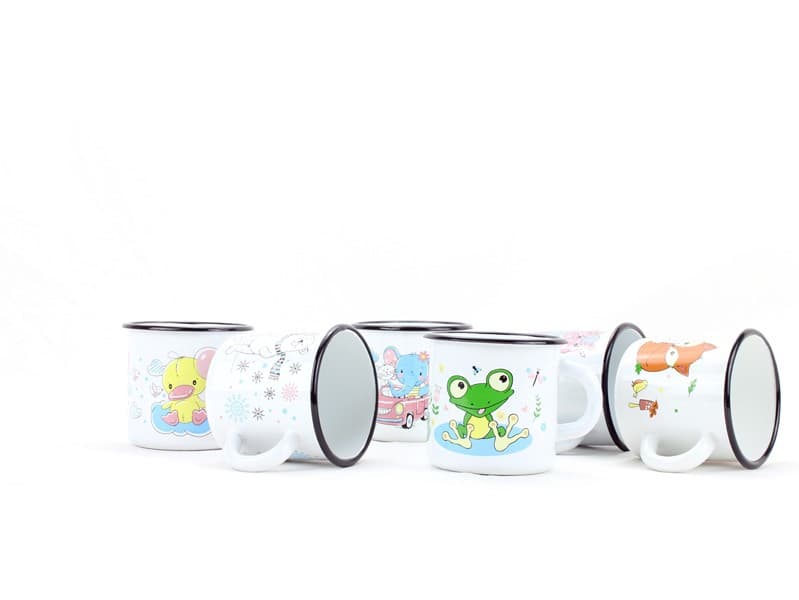BELIS Smaltovaný hrnek ø 8 cm - 0.35 l bílý "sloník" - ČESKÝ PLECHÁČEK | RADOST enamel - 11108-039DP304 - náhled 5