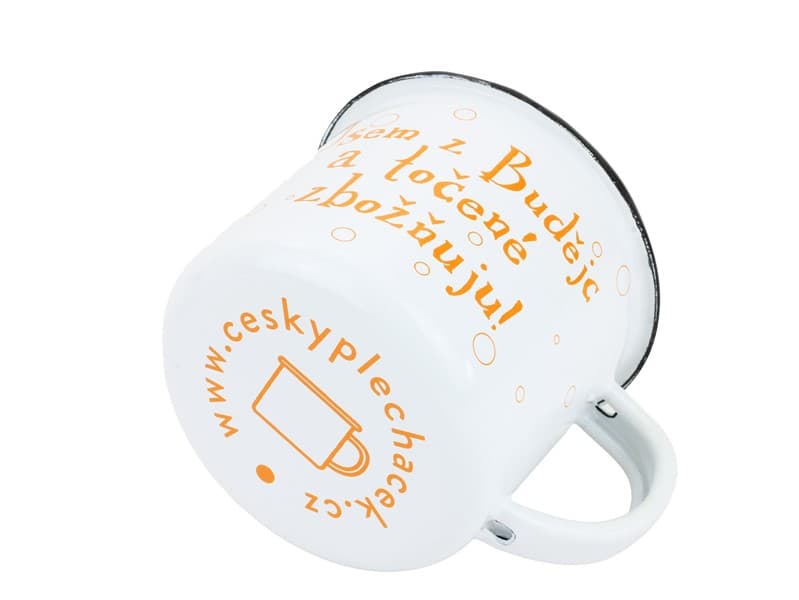 BELIS Smaltovaný hrnek ø 8 cm - 0.35 l bílý "točené" v krabičce - ČESKÝ PLECHÁČEK - 11008-039PDM04 - náhled 5