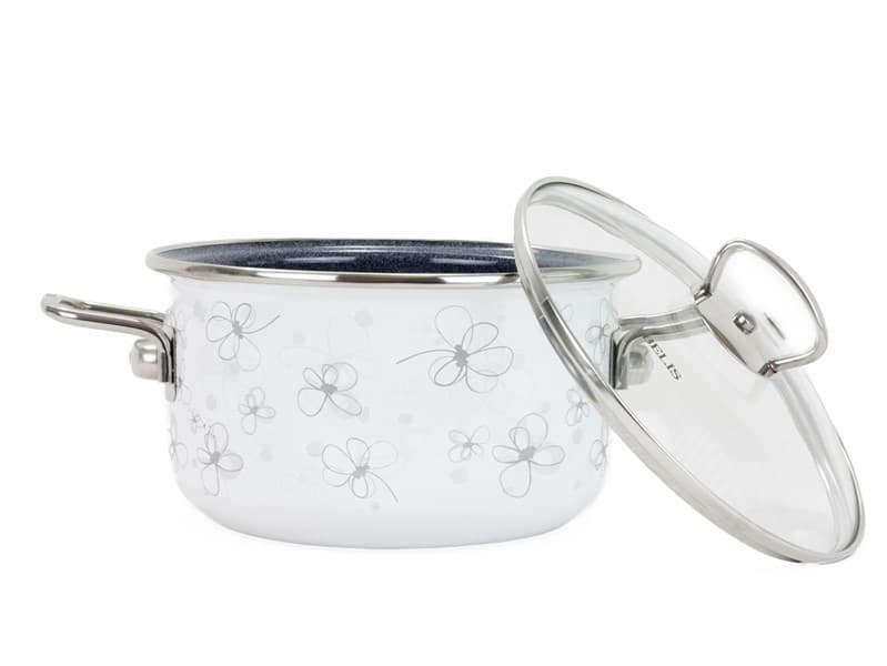 BELIS Smaltovaný hrnec se skleněnou poklicí ø 20 cm - 3.5 l - PREMIUM bílý - 71920-041DPIN3 - náhled 5