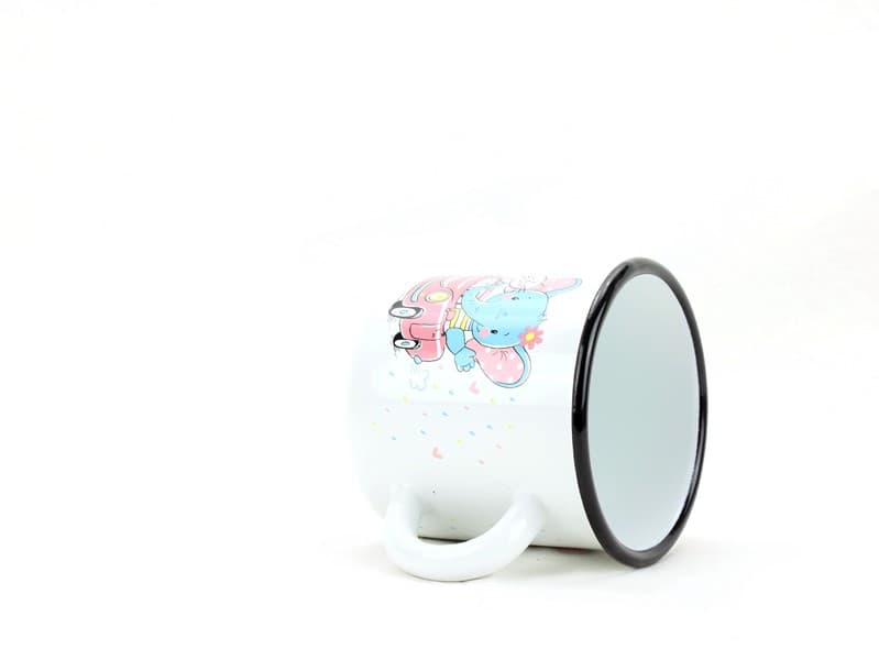 BELIS Smaltovaný hrnek ø 8 cm - 0.35 l bílý "sloník" - ČESKÝ PLECHÁČEK | RADOST enamel - 11108-039DP304 - náhled 3