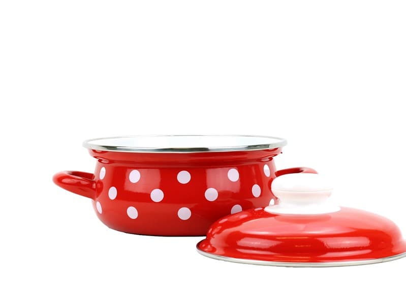 BELIS Smaltovaný rendlík s poklicí ø 16 cm - 1.4 l - PUNTÍK červený - 52216-534DACD5 - náhled 4