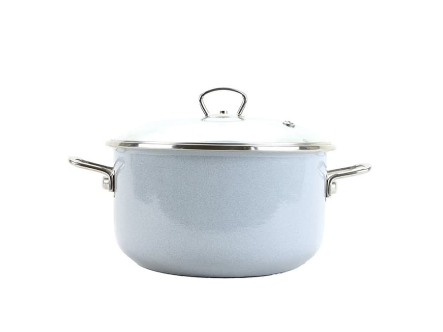 BELIS Smaltovaný hrnec se skleněnou poklicí ø 24 cm - 5.5 l - PREMIUM šedý - 71924-053000N3