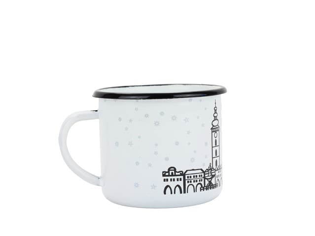 BELIS Smaltovaný hrnek ø 8 cm - 0.35 l bílý "ČB/město" v krabičce - ČESKÝ PLECHÁČEK - 11008-039PFM04 - náhled 4