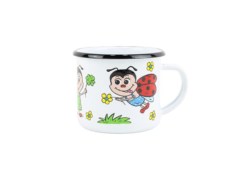 BELIS Smaltovaný hrnek ø 8 cm - 0.35 l bílý "beruška" - 11008-039DHC04