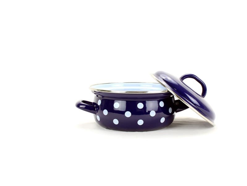 BELIS Smaltovaný rendlík s poklicí ø 16 cm - 1,4 l - PUNTÍK modrý - 52216-160DAE05 - náhled 2