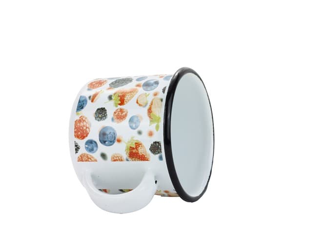BELIS Smaltovaný hrnek ø 8 cm - 0.35 l bílý "lesní ovoce" - 11008-039DDH04 - náhled 4