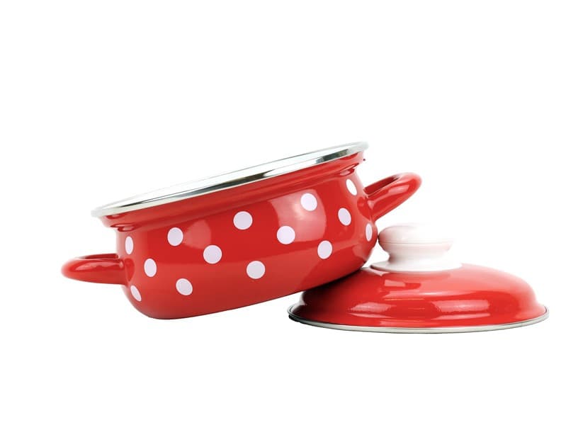 BELIS Smaltovaný rendlík s poklicí ø 16 cm - 1.4 l - PUNTÍK červený - 52216-534DACD5 - náhled 2