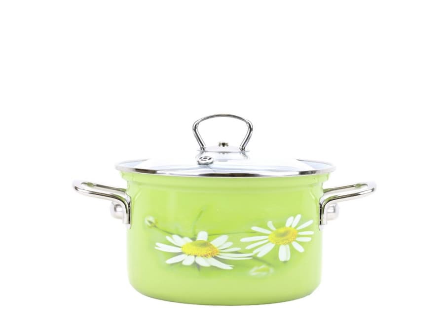 BELIS Smaltovaný hrnec s poklicí ø 16 cm - 2 l - DAISY - 41516-082DAHN5
