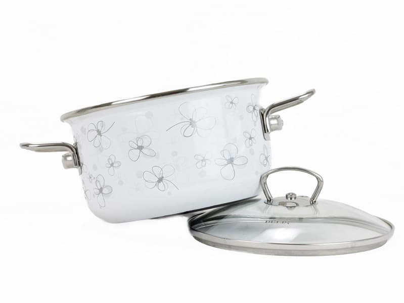 BELIS Smaltovaný hrnec se skleněnou poklicí ø 16 cm - 1.5 l - PREMIUM bílý - 71916-041DPIN3 - náhled 5