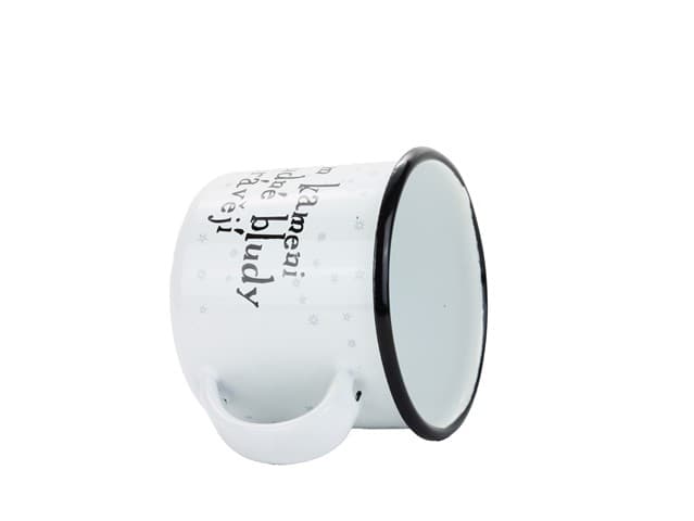 BELIS Smaltovaný hrnek ø 8 cm - 0.35 l bílý "kámen" v krabičce - ČESKÝ PLECHÁČEK - 11008-039PGM04 - náhled 5