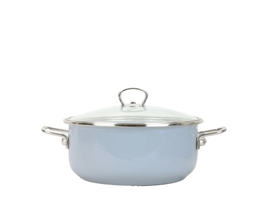 BELIS Smaltovaný rendlík se skleněnou poklicí ø 24 cm - 4 l - PREMIUM šedý - 72924-053D80N3