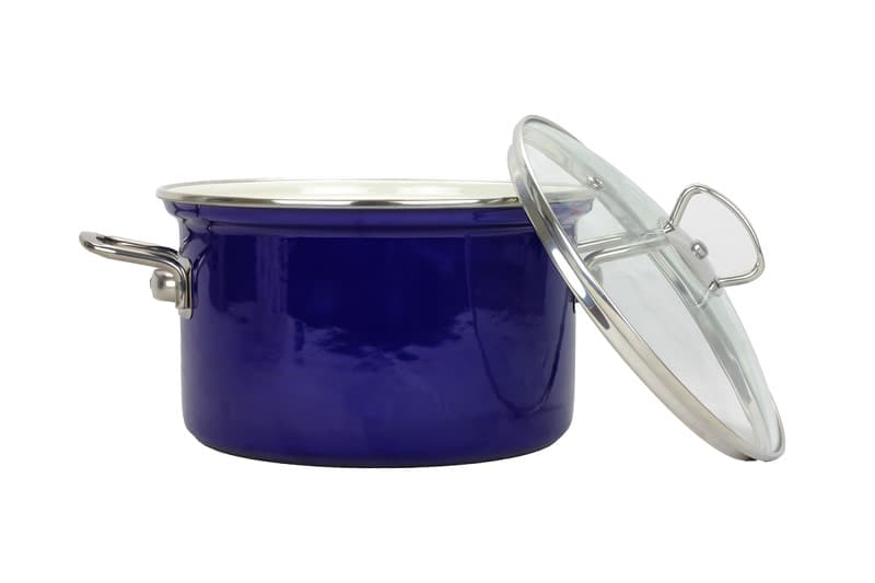 BELIS Smaltovaný hrnec se skleněnou poklicí ø 16 cm - 2 l - ECO-CERAMIC modrý - 41516-094000N5 - náhled 2