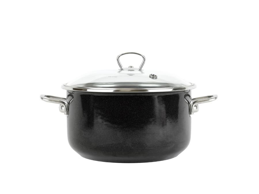 BELIS Smaltovaný hrnec se skleněnou poklicí ø 24 cm - 5.5 l - PREMIUM černý - 71924-004000N3