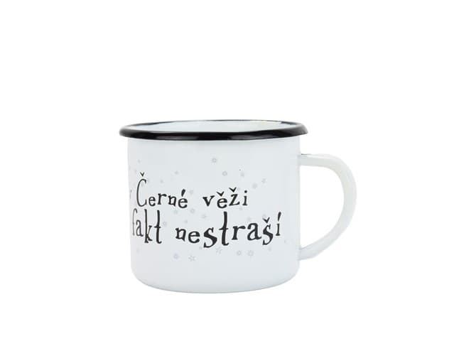 BELIS Smaltovaný hrnek ø 8 cm - 0.35 l bílý "černá věž" v krabičce - ČESKÝ PLECHÁČEK - 11008-039PEM04 - náhled 2