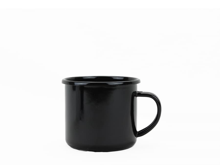 BELIS Smaltovaný hrnek ø 8 cm - 0.35 l černý - ČESKÝ PLECHÁČEK - 11008-04800004