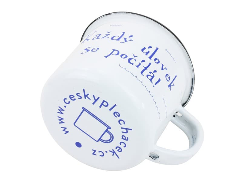 BELIS Smaltovaný hrnek ø 8 cm - 0.35 l bílý "kostra" v krabičce - ČESKÝ PLECHÁČEK - 11008-039RCM04 - náhled 5