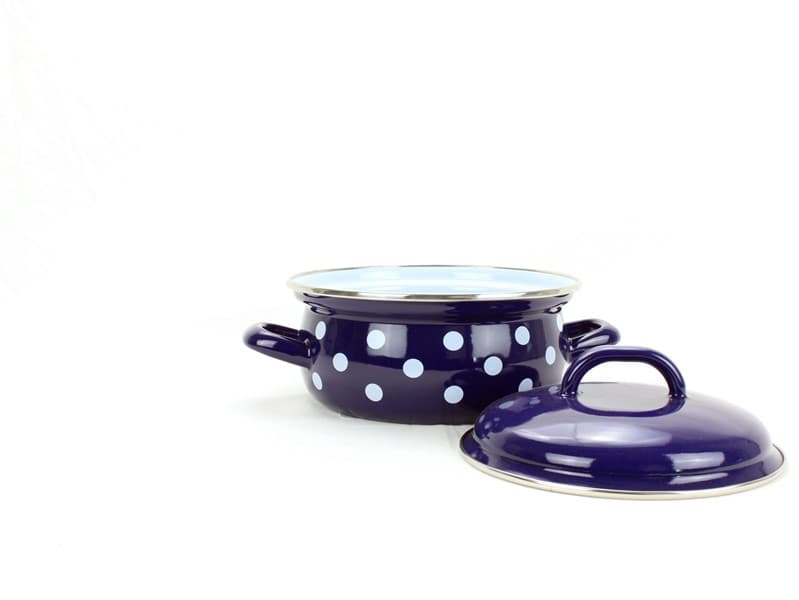 BELIS Smaltovaný rendlík s poklicí ø 16 cm - 1,4 l - PUNTÍK modrý - 52216-160DAE05 - náhled 5