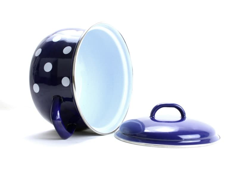 BELIS Smaltovaný hrnec s poklicí ø 18 cm - 2.6 l - PUNTÍK modrý - 51218-160DAE05 - náhled 2