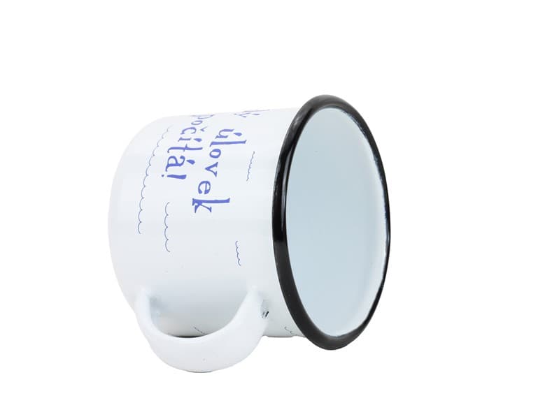 BELIS Smaltovaný hrnek ø 8 cm - 0.35 l bílý "kostra" v krabičce - ČESKÝ PLECHÁČEK - 11008-039RCM04 - náhled 4