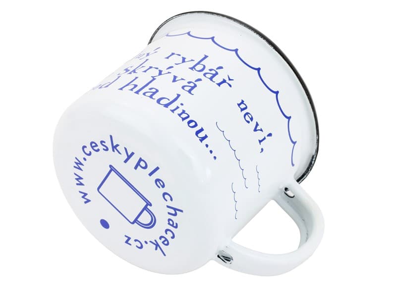 BELIS Smaltovaný hrnek ø 8 cm - 0.35 l bílý "voda" v krabičce - ČESKÝ PLECHÁČEK - 11008-039RBM04 - náhled 5
