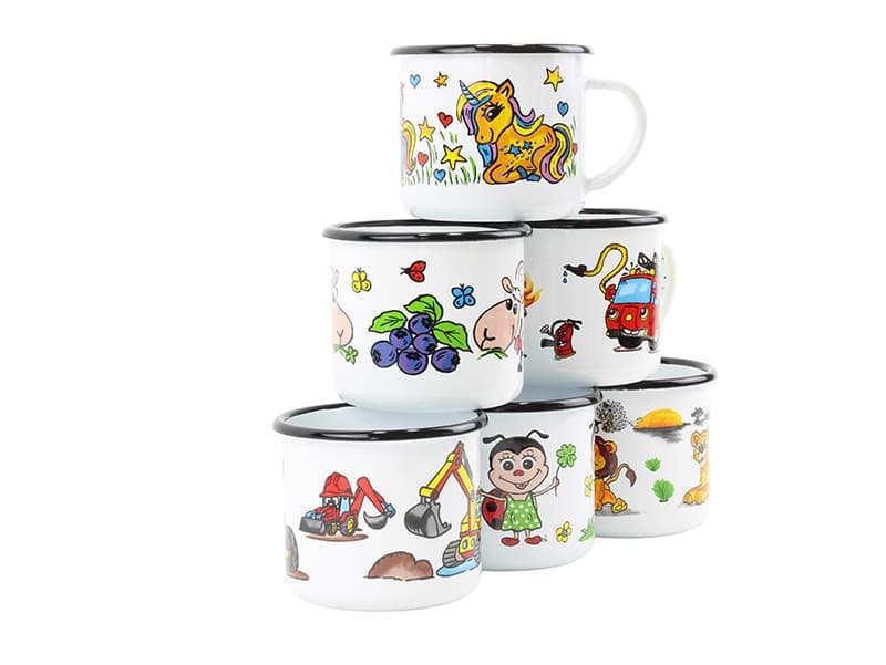 BELIS Smaltovaný hrnek ø 8 cm - 0.35 l bílý "ovečka" - 11008-039DHK04 - náhled 3