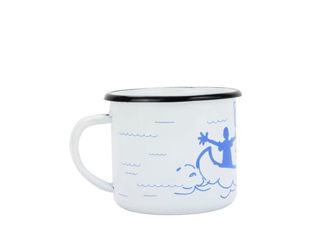 BELIS Smaltovaný hrnek ø 8 cm - 0.35 l bílý "vodák/háček" v krabičce - ČESKÝ PLECHÁČEK - 11008-039RFM04 - náhled 4