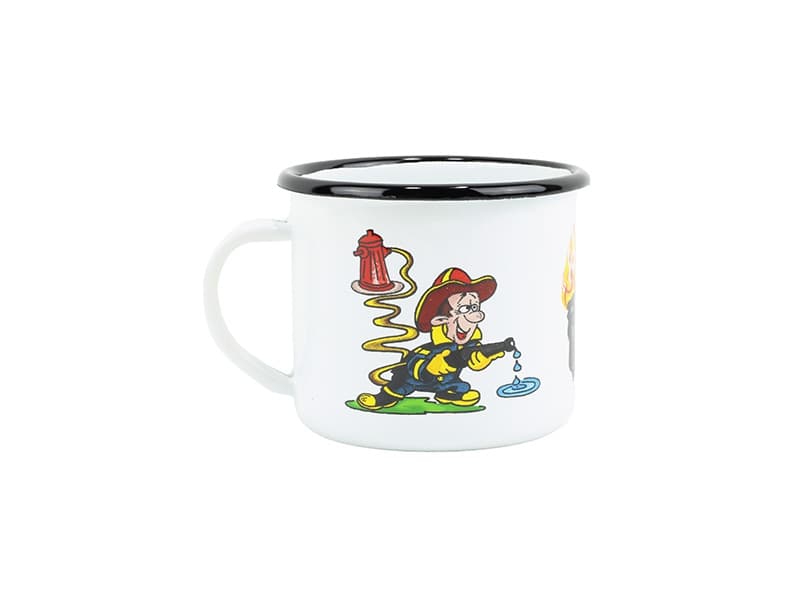 BELIS Smaltovaný hrnek ø 8 cm - 0.35 l bílý "hasiči" - 11008-039DHE04 - náhled 5