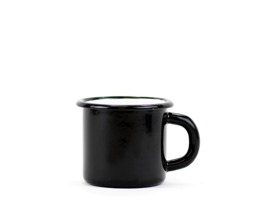 Novomoskovskaya posuda Smaltovaný hrnek ø 8 cm - 0.35 l černo bílý - 00000-0000098B
