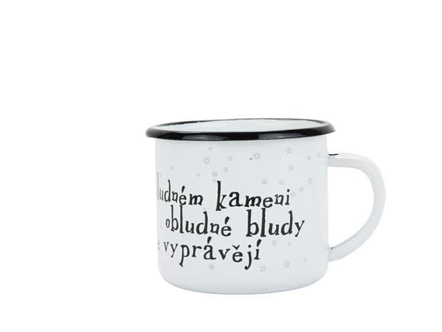 BELIS Smaltovaný hrnek ø 8 cm - 0.35 l bílý "kámen" v krabičce - ČESKÝ PLECHÁČEK - 11008-039PGM04 - náhled 2