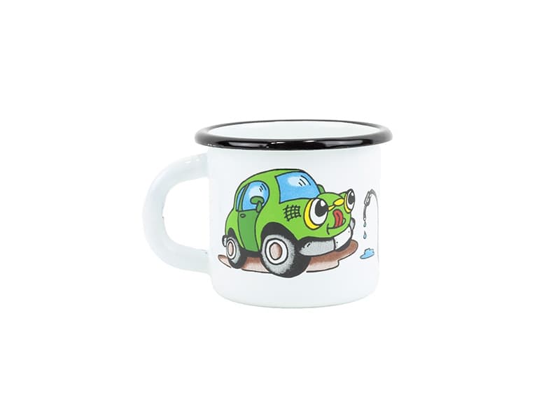 BELIS Smaltovaný hrnek ø 7 cm - 0.25 l bílý "auto" - 11007-039DHL04 - náhled 5