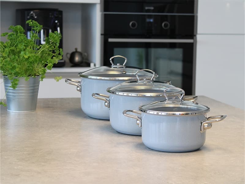 BELIS Smaltovaný hrnec se skleněnou poklicí ø 20 cm - 3.5 l - PREMIUM šedý - 71920-053000N3 - náhled 5