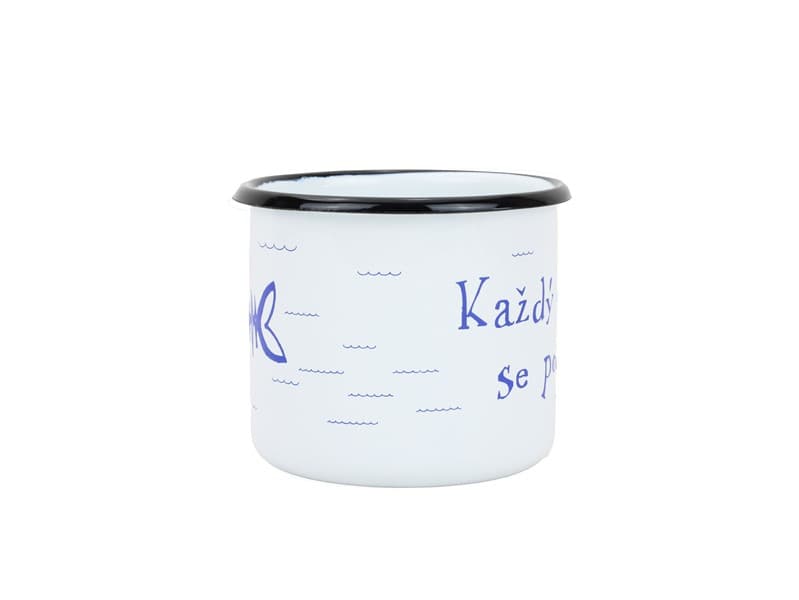 BELIS Smaltovaný hrnek ø 8 cm - 0.35 l bílý "kostra" v krabičce - ČESKÝ PLECHÁČEK - 11008-039RCM04 - náhled 2