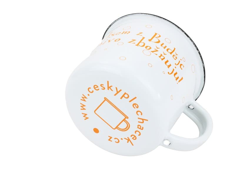 BELIS Smaltovaný hrnek ø 8 cm - 0.35 l bílý "pivo" v krabičce - ČESKÝ PLECHÁČEK - 11008-039PAM04 - náhled 5