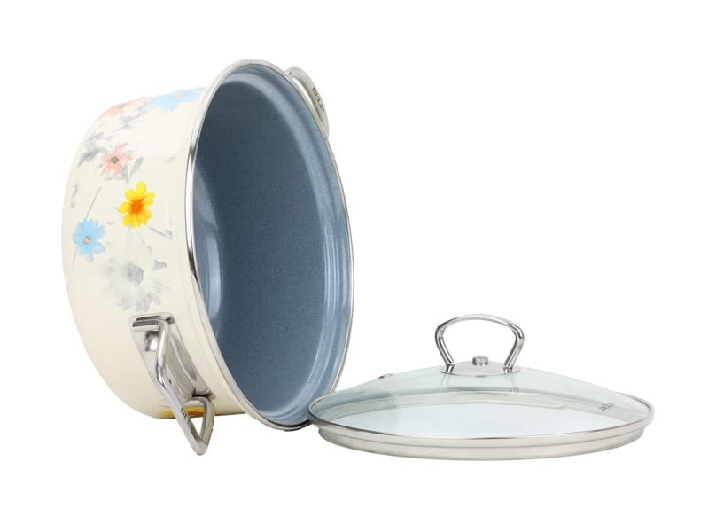 BELIS Smaltovaný rendlík se skleněnou poklicí ø 16 cm - 1.4 l - MEADOW - 42516-095DCDN5 - náhled 3