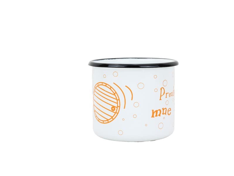 BELIS Smaltovaný hrnek ø 8 cm - 0.35 l bílý "žízeň" v krabičce - ČESKÝ PLECHÁČEK - 11008-039PBM04 - náhled 2