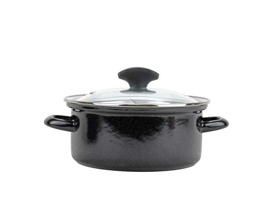 BELIS Smaltovaný rendlík se skleněnou poklicí ø 24 cm - 4.5 l - STANDARD PLUS - 32024-078000N5