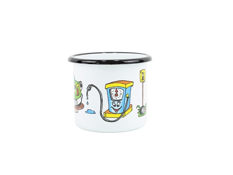 BELIS Smaltovaný hrnek ø 7 cm - 0.25 l bílý "auto" - 11007-039DHL04 - náhled 4