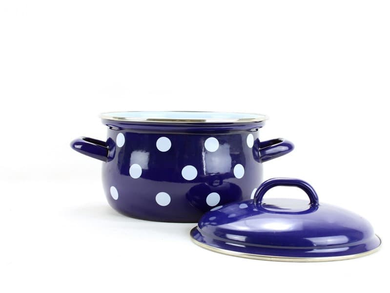 BELIS Smaltovaný hrnec s poklicí ø 16 cm - 2 l - PUNTÍK modrý - 51216-160DAE05 - náhled 3