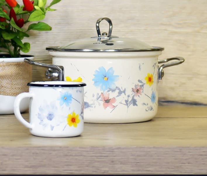 BELIS Smaltovaný hrnec se skleněnou poklicí ø 16 cm - 2 l - MEADOW - 41516-095DCDN5 - náhled 5