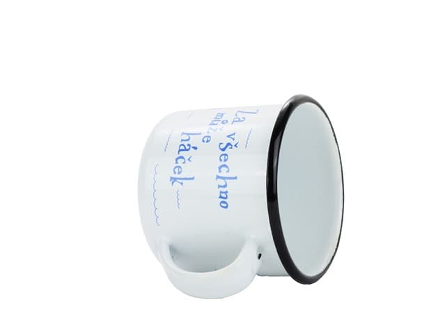 BELIS Smaltovaný hrnek ø 8 cm - 0.35 l bílý "vodák/háček" v krabičce - ČESKÝ PLECHÁČEK - 11008-039RFM04 - náhled 5